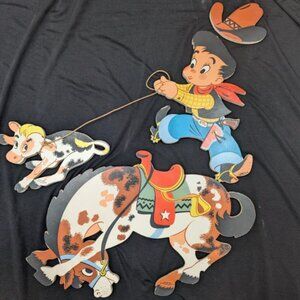 Vintage Cowboy Wall Hanging